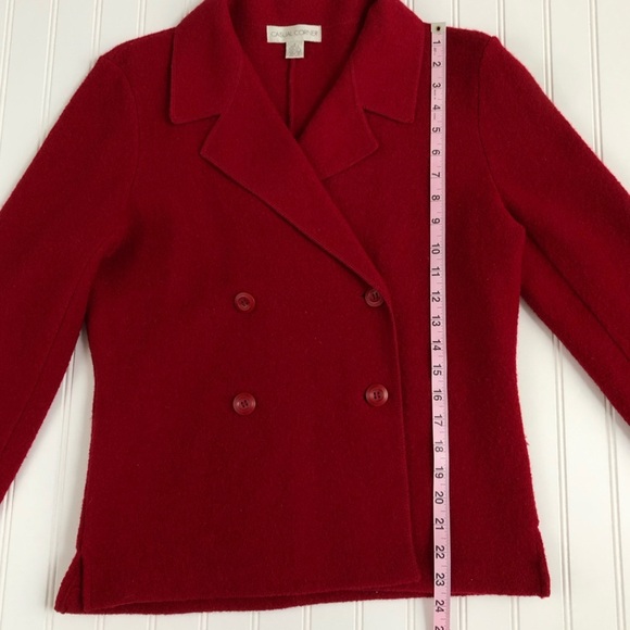 Casual Corner Wool Red Double Breasted Jacket - Picture 10 of 11